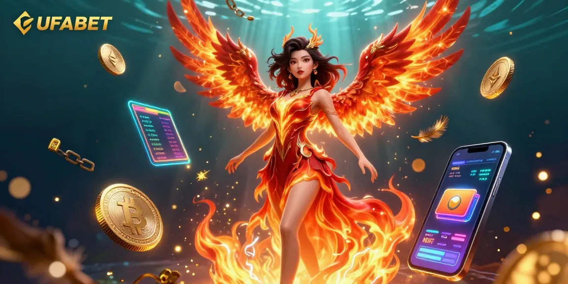 Experience thrilling gaming at UFABET, featuring dynamic 3D casino visuals, Bitcoin elements, and engaging characters.