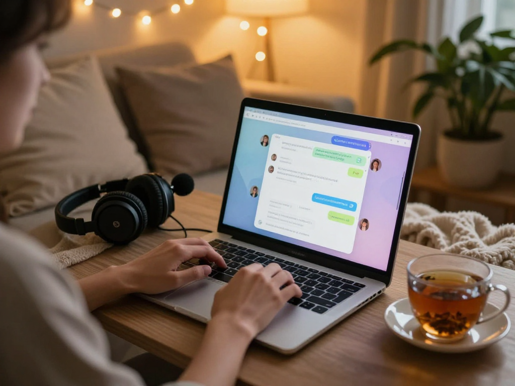Engaging ai porn chat scene with inviting setup and warm lighting