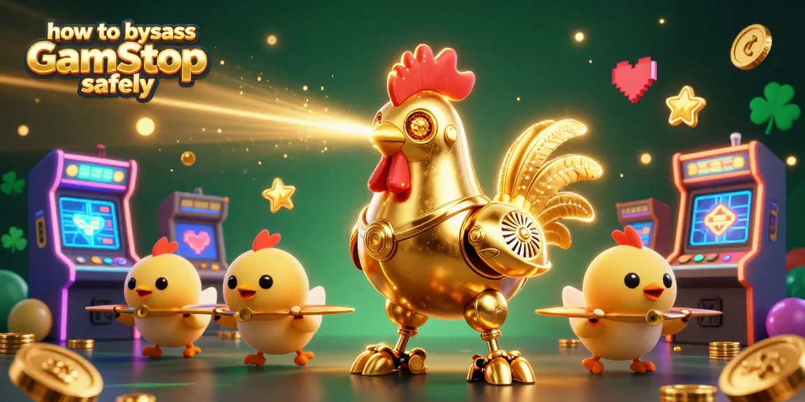 Learn how to bypass GamStop safely with this vibrant 3D casino-themed illustration.