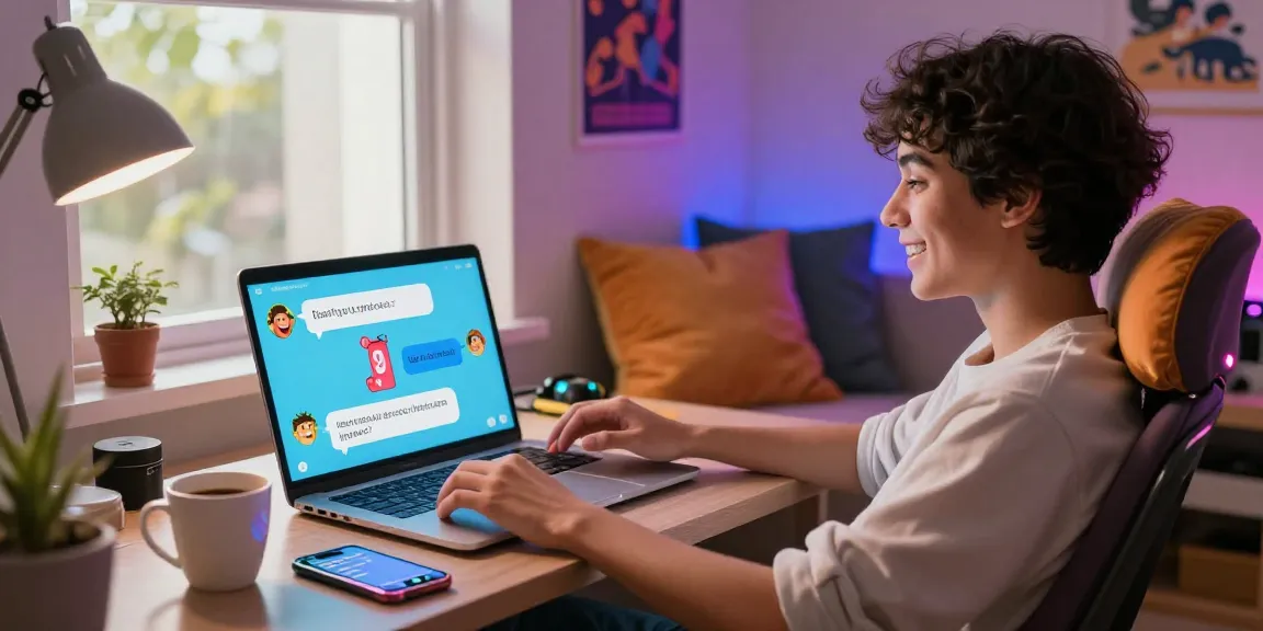 Engaging nsfw ai chat scene with user and animated character in interactive dialogue.